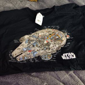 Star Wars Millennium Falcon Detail Schematic T Shirt xxl black men